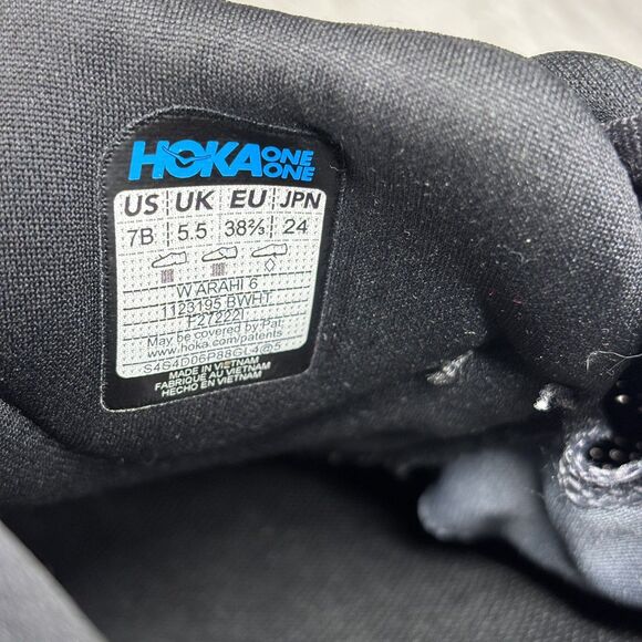 Hoka One One Arahi 6 Running Shoes Womens Sz 7 B Black Gray Athletic Sneakers LN - Picture 14 of 14